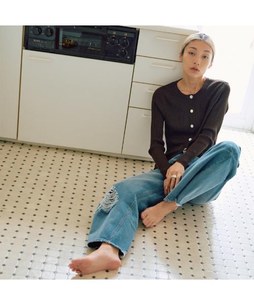 イエン YENN YENN カーディガン COTTON RIB CARDIGAN Y251-91013 （ネイビー） ネイビー