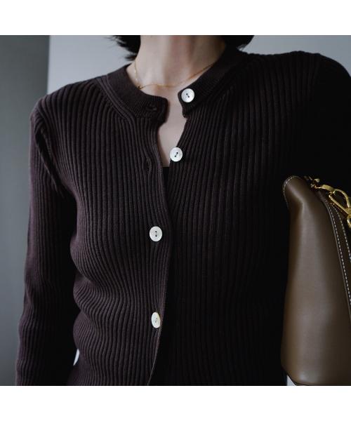イエン YENN YENN カーディガン COTTON RIB CARDIGAN Y251-91013 （ネイビー） ネイビー