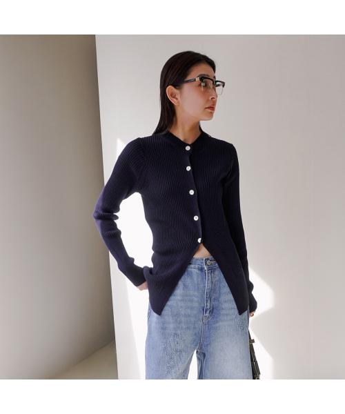 イエン YENN YENN カーディガン COTTON RIB CARDIGAN Y251-91013 （ネイビー） ネイビー
