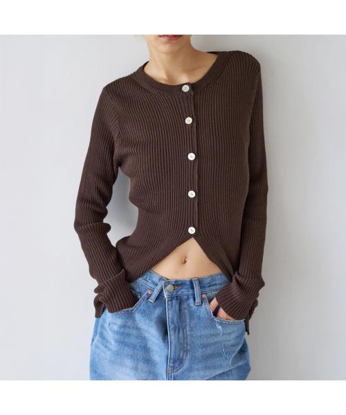 イエン YENN YENN カーディガン COTTON RIB CARDIGAN Y251-91013 （ネイビー） ネイビー