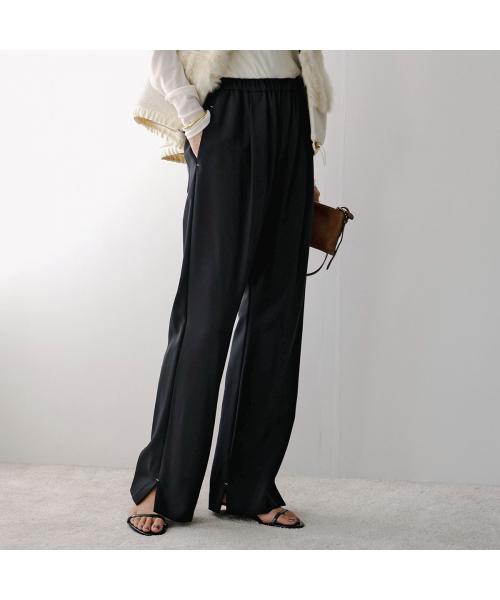 イエン YENN YENN スラックスパンツ SIDE SLIT SLACKS Y253-32085 （ブラック） ブラック