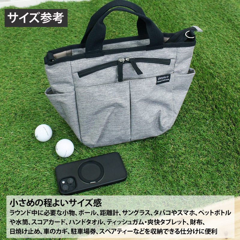 TopIsm Cart Bag Round Bag Golf Men's Mini Tote Bag 2WAY Shoulder Bag Heather Color Accessories Bag Small