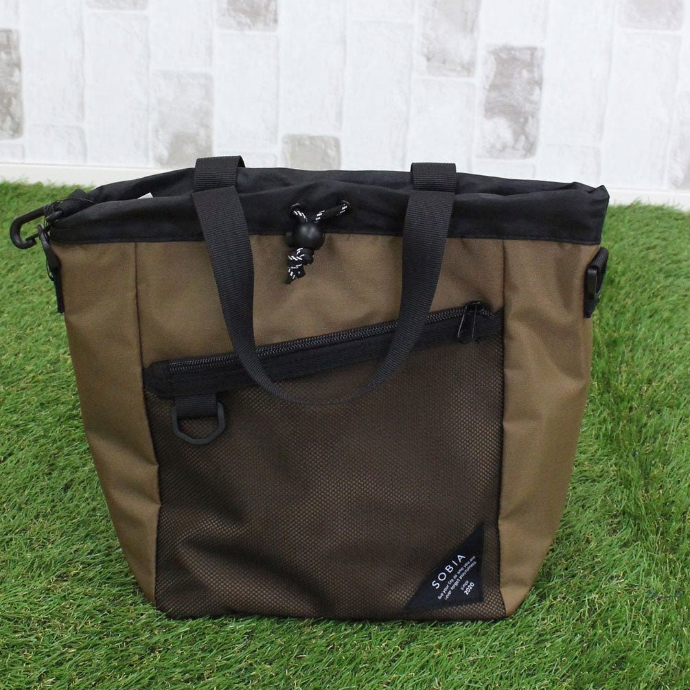 トップイズム TopIsm カートバッグ ラウンドバッグ ゴルフ メンズ ミニトートバッグ 2WAY ショルダーバッグ 巾着 小物 かばん 鞄 （2-オークル） 2-オークル