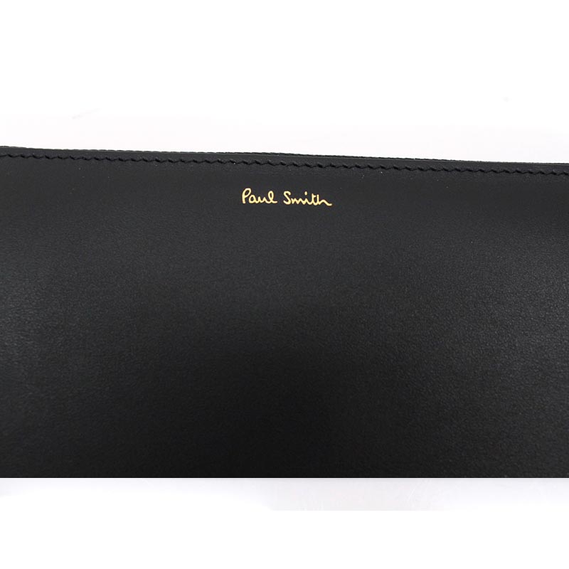 トップイズム TopIsm PAUL SMITH ポールスミス 長財布 ラウンドファスナー 財布 レザー 本革ウォレット 無地 ワンポイント ロゴ メンズ インポート ブランド プレゼント ギフト （79ブラック） 79ブラック