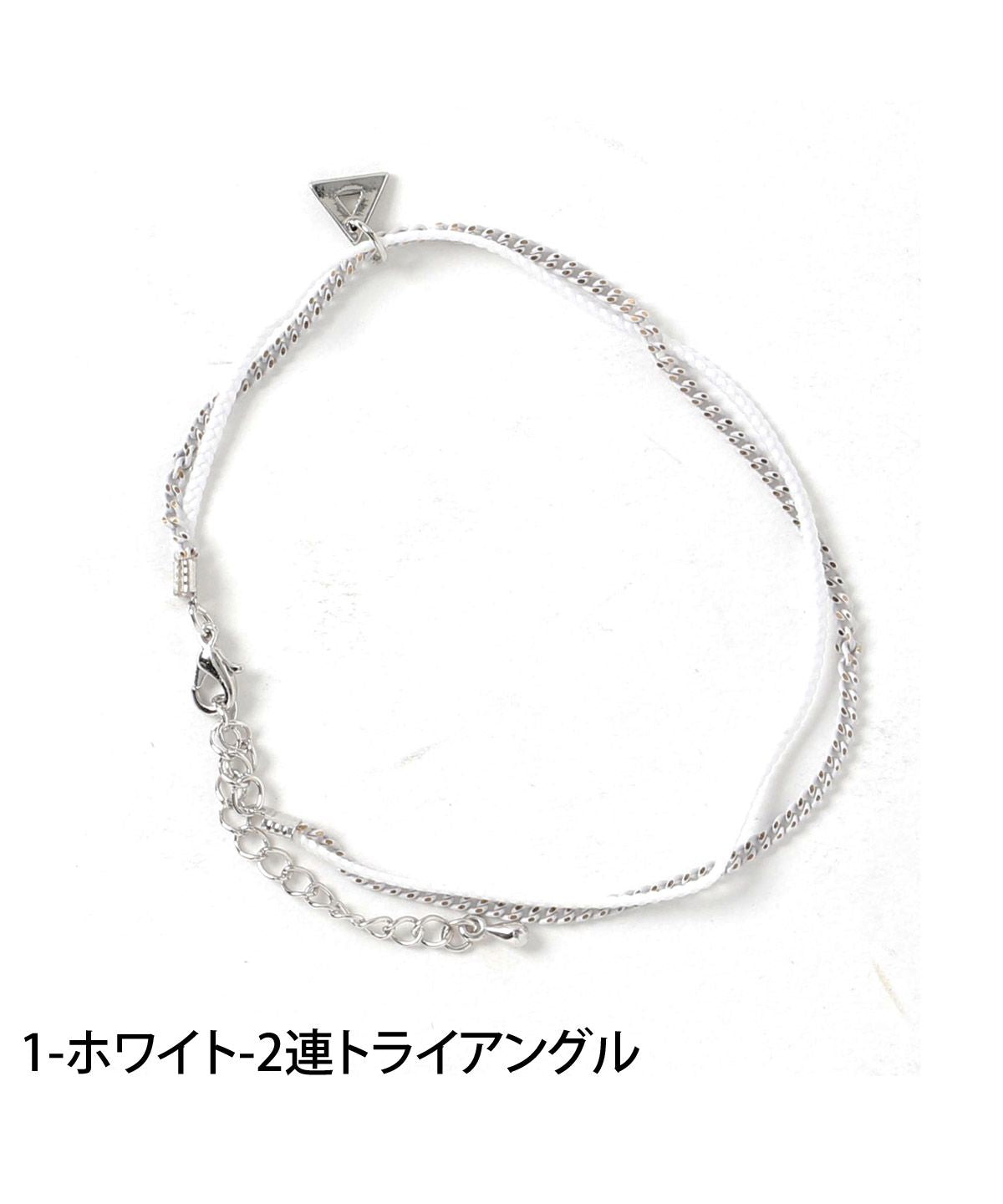 トップイズム TopIsm アンクレット メンズ レディース アクセサリー シンプル トライアングル プレート 紐 ひも チェーン フェイクレザー 男女兼用 春夏 小物 （2-グリーン-プレートデザイン） 2-グリーン-プレートデザイン