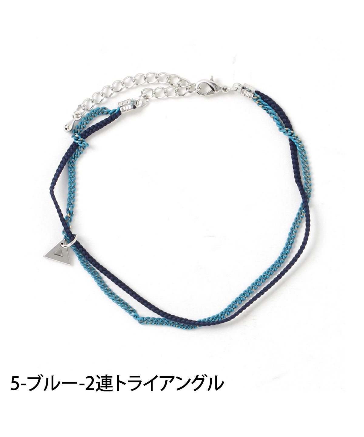 トップイズム TopIsm アンクレット メンズ レディース アクセサリー シンプル トライアングル プレート 紐 ひも チェーン フェイクレザー 男女兼用 春夏 小物 （2-グリーン-プレートデザイン） 2-グリーン-プレートデザイン