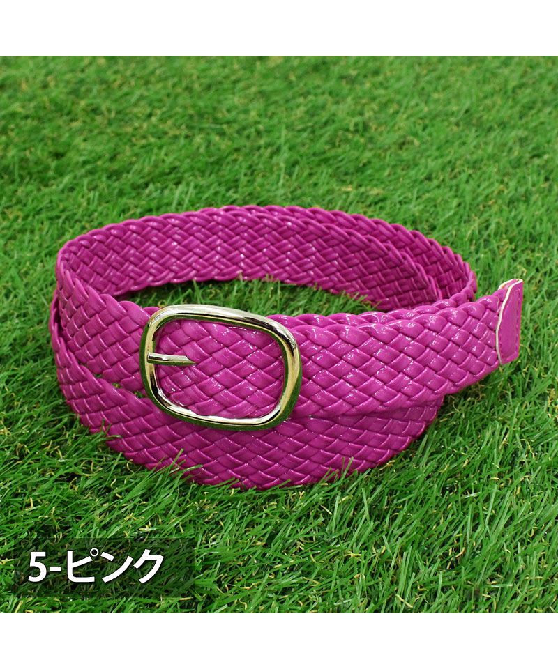 トップイズム TopIsm ゴルフ ベルト レディース ゴルフウェア メッシュ ゴルフベルト 編み込み おしゃれ 黒 白 ホワイト ブラック （3-ベージュ） 3-ベージュ