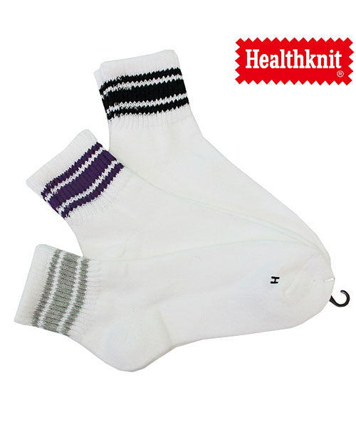 トップイズム TopIsm Healthknit ヘルスニット 3足セット ジャガード スラブ ボーダー ライン入り スニーカーソックス クォーターソックス ショートソックス メンズ靴下,34-3本ライン