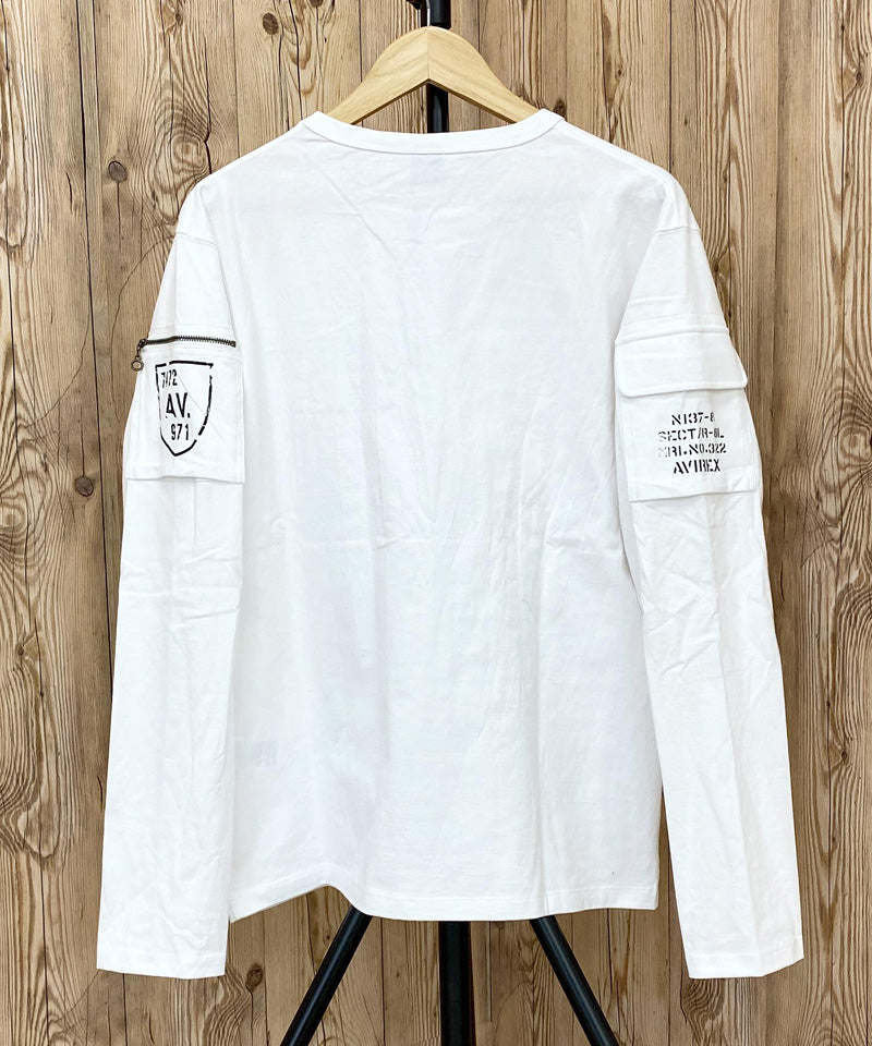 トップイズム TopIsm AVIREX アビレクッス フェイドウォッシュ 長袖 ファティーグ Tシャツ ロングTシャツ 長袖Tシャツ ロンT 長袖 綿100% メンズ ブランド