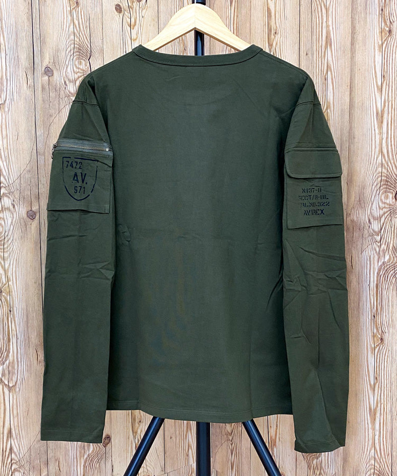 トップイズム TopIsm AVIREX アビレクッス フェイドウォッシュ 長袖 ファティーグ Tシャツ ロングTシャツ 長袖Tシャツ ロンT 長袖 綿100% メンズ ブランド