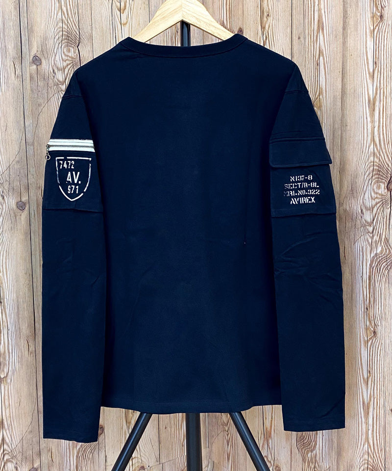 トップイズム TopIsm AVIREX アビレクッス フェイドウォッシュ 長袖 ファティーグ Tシャツ ロングTシャツ 長袖Tシャツ ロンT 長袖 綿100% メンズ ブランド