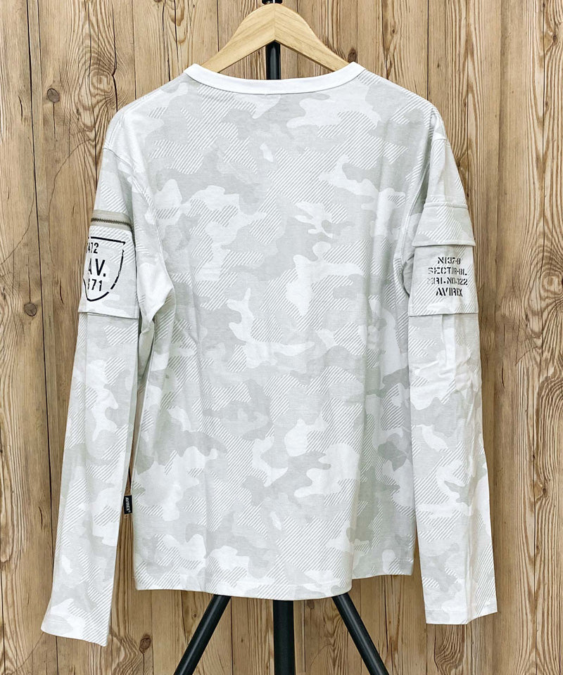 トップイズム TopIsm AVIREX アビレクッス フェイドウォッシュ 長袖 ファティーグ Tシャツ ロングTシャツ 長袖Tシャツ ロンT 長袖 綿100% メンズ ブランド