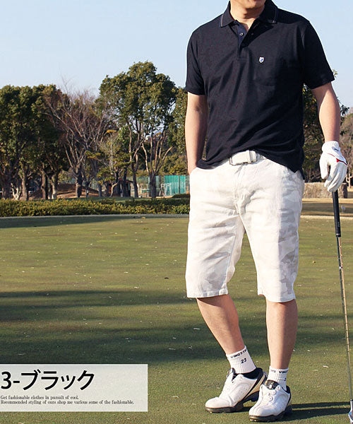 トップイズム TopIsm ポロシャツ ゴルフ メンズ ゴルフウェア ワンポイント刺繍 無地 速乾ドライ 鹿の子 ストレッチ 半袖 トップス スポーツウェア 大きいサイズ
