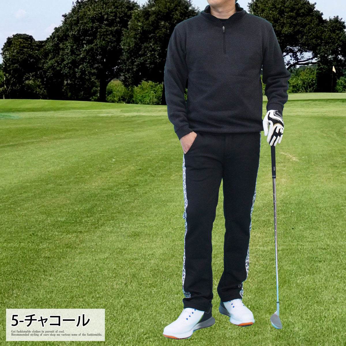 トップイズム TopIsm ゴルフウェア メンズ ゴルフ トレーナー 裏起毛 スウェット ハーフジップ トップス ハイネック プルオーバー 秋冬 （4-ネイビー） 4-ネイビー