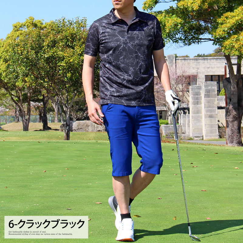 トップイズム TopIsm ゴルフ ポロシャツ メンズ ゴルフウェア 速乾ドライメッシュ ストレッチ 半袖 春夏 カモフラ 迷彩 総柄 千鳥格子 チェック 星スター ボタニカル 小花柄 ヤシの木 幾何学 トップス 大きいサイズ