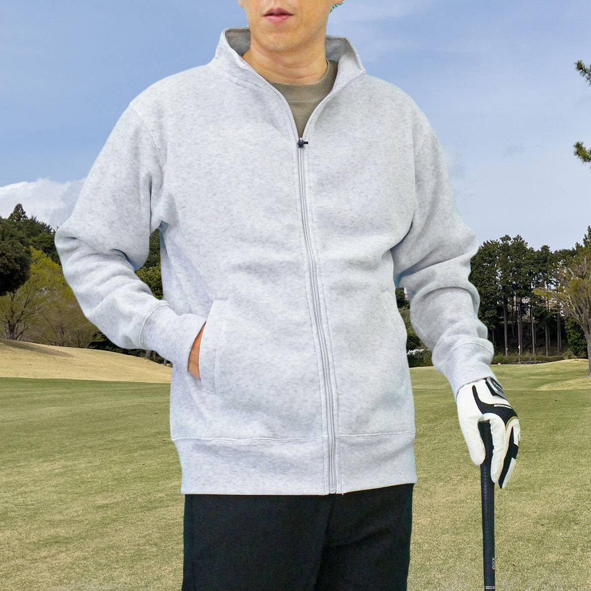 トップイズム TopIsm ゴルフ ジャケット メンズ ゴルフウェア 暖かい裏起毛 トレーナー ブルゾン スウェット トップス ハイネック ジップアップ スタンドネック 秋冬,3-オートミール