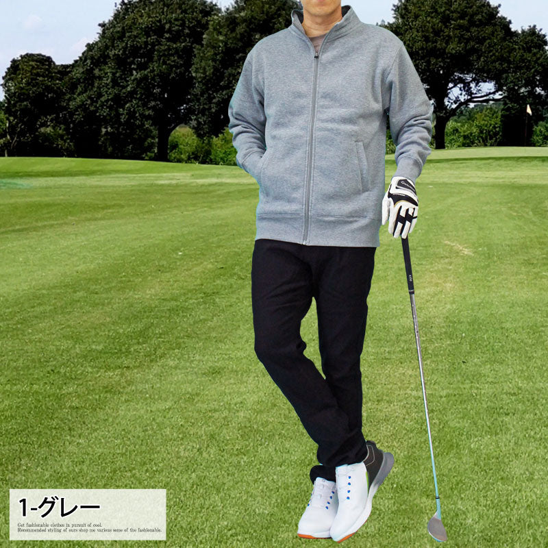 トップイズム TopIsm ゴルフ ジャケット メンズ ゴルフウェア 暖かい裏起毛 トレーナー ブルゾン スウェット トップス ハイネック ジップアップ スタンドネック 秋冬