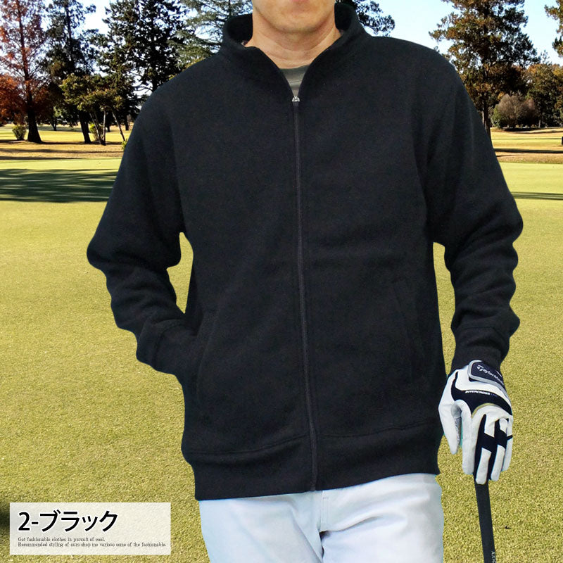 トップイズム TopIsm ゴルフ ジャケット メンズ ゴルフウェア 暖かい裏起毛 トレーナー ブルゾン スウェット トップス ハイネック ジップアップ スタンドネック 秋冬