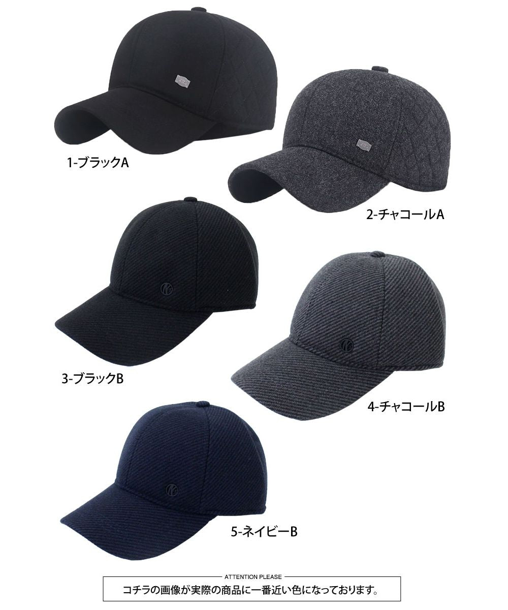 トップイズム TopIsm ゴルフキャップ メンズ 帽子 耳当て付 ゴルフウェア 小物 イヤーマフ 秋冬 防寒 2WAY キルティング フェルト おしゃれ （5-ネイビーB） 5-ネイビーB
