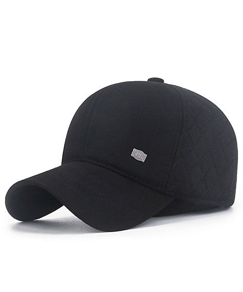 トップイズム TopIsm ゴルフキャップ メンズ 帽子 耳当て付 ゴルフウェア 小物 イヤーマフ 秋冬 防寒 2WAY キルティング フェルト おしゃれ （1-ブラックA） 1-ブラックA