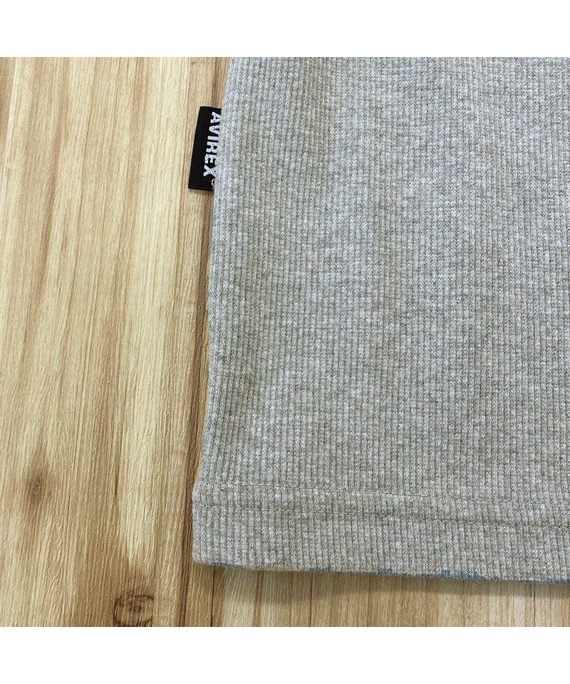 トップイズム TopIsm AVIREX アビレックス Tシャツ メンズ 半袖 テレコリブ クルーネックTシャツ 無地 デイリーインナー カットソー （5-ネイビー） 5-ネイビー