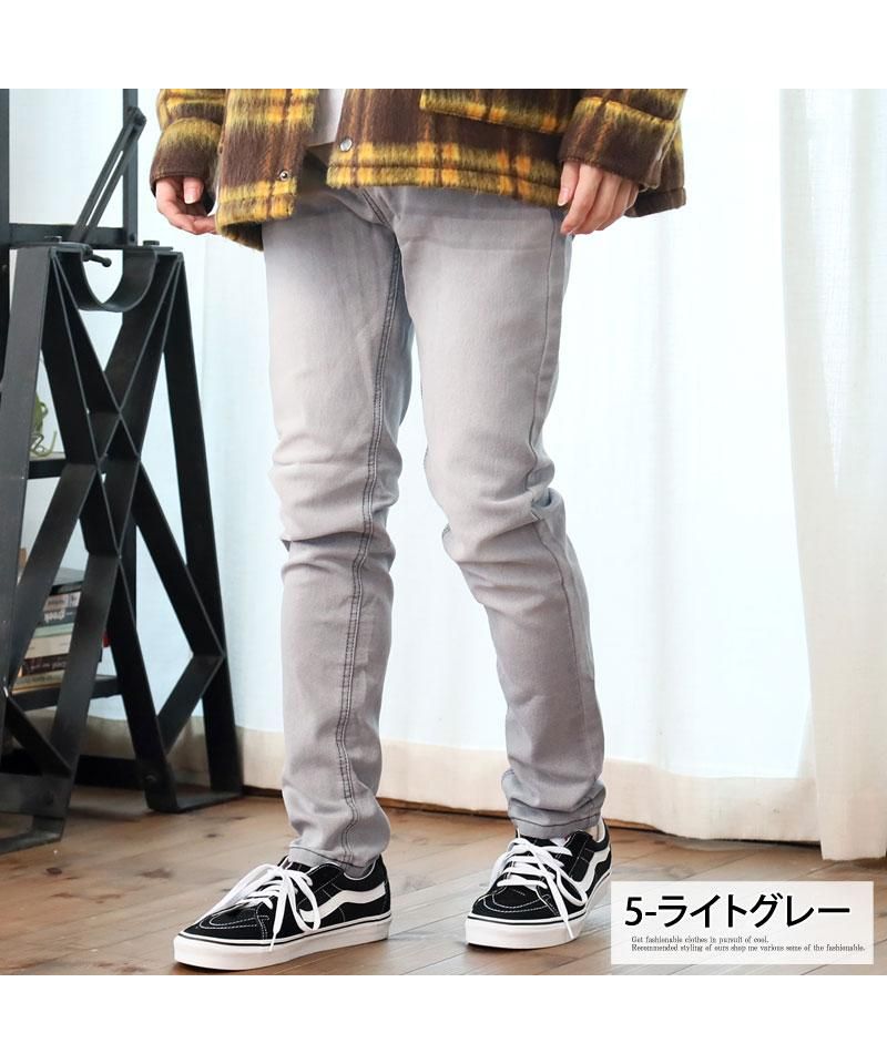 トップイズム TopIsm デニムパンツ メンズ スリム テーパード スキニーパンツ ニットデニム ジーンズ ビンテージ加工 ストレッチ ジーパン 細身