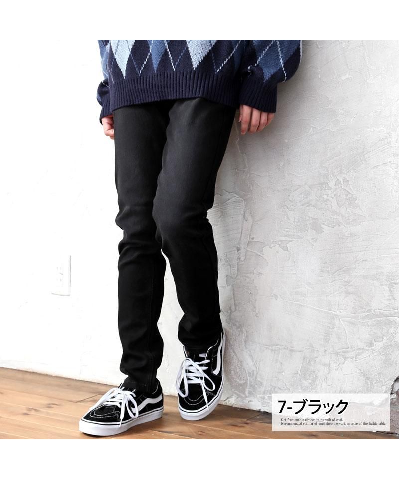 トップイズム TopIsm デニムパンツ メンズ スリム テーパード スキニーパンツ ニットデニム ジーンズ ビンテージ加工 ストレッチ ジーパン 細身