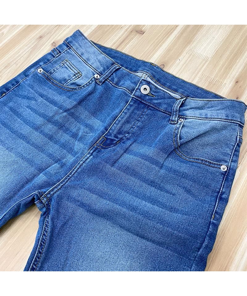 トップイズム TopIsm デニムパンツ メンズ スリム テーパード スキニーパンツ ニットデニム ジーンズ ビンテージ加工 ストレッチ ジーパン 細身