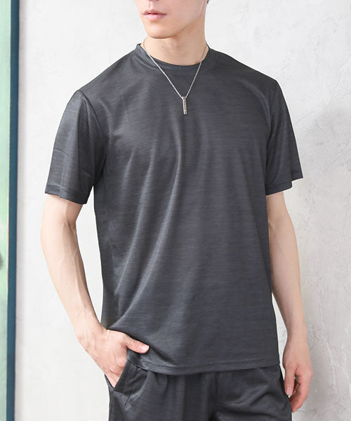 トップイズム TopIsm Tシャツ メンズ 吸汗速乾加工 ドライメッシュ クルーネック 半袖 総柄 カモフラ迷彩柄 リーフ柄 男女兼用 ユニセックス ルームウェア 部屋着 アウトドア リ,7-ブラックカチオン柄