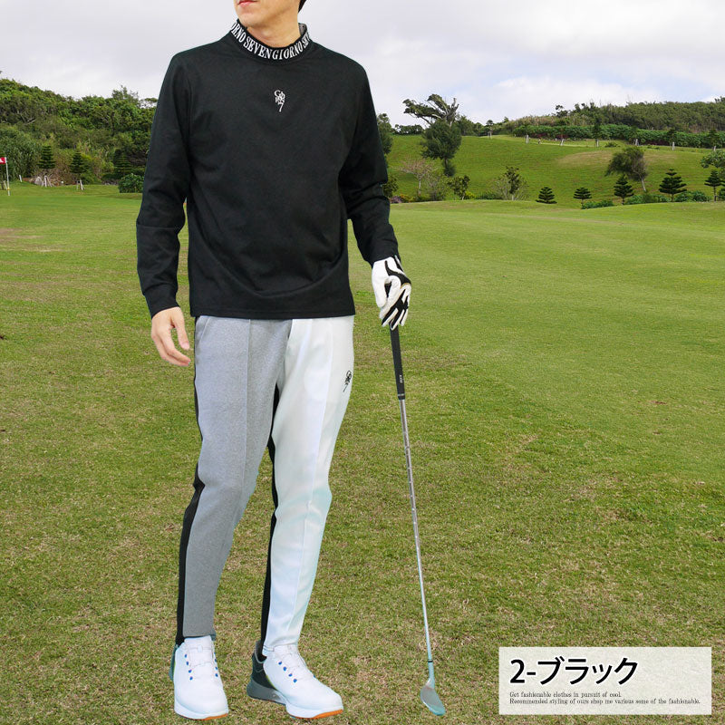 頂級主義 TopIsm 高爾夫服飾 男士 模擬領襯衫 GIORNO SEVEN 喬爾諾七 高領 上衣 Polo衫 彈性 長袖 素色 高頻標誌