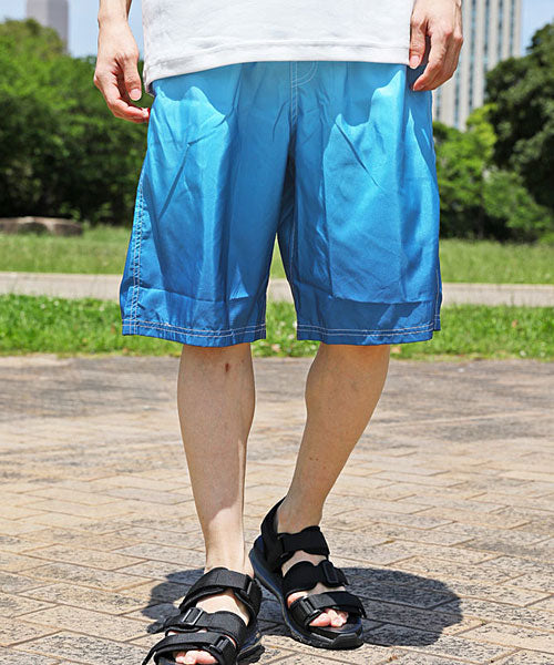 トップイズム TopIsm メンズ サーフパンツ フィットネス グラデーション 海水パンツ 海パ0ン  トランクス【返品不可商品】 （5-ホワイトブルー） 5-ホワイトブルー