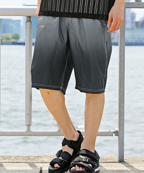 トップイズム TopIsm メンズ サーフパンツ フィットネス グラデーション 海水パンツ 海パ0ン  トランクス【返品不可商品】 （2-グレーブラック） 2-グレーブラック