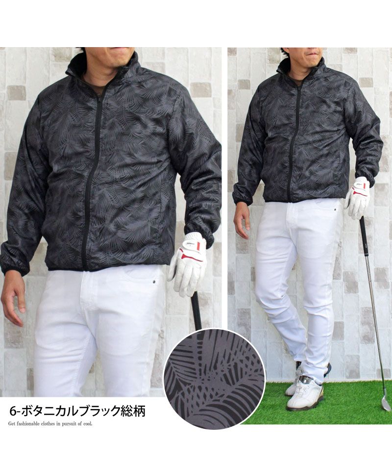 トップイズム TopIsm ゴルフジャケット メンズ ゴルフウェア 裏起毛フリース 撥水加工 アウター ブルゾン スタンドネック フルジップアップ カモフラ 迷彩 総柄 スポーツウェア 暖