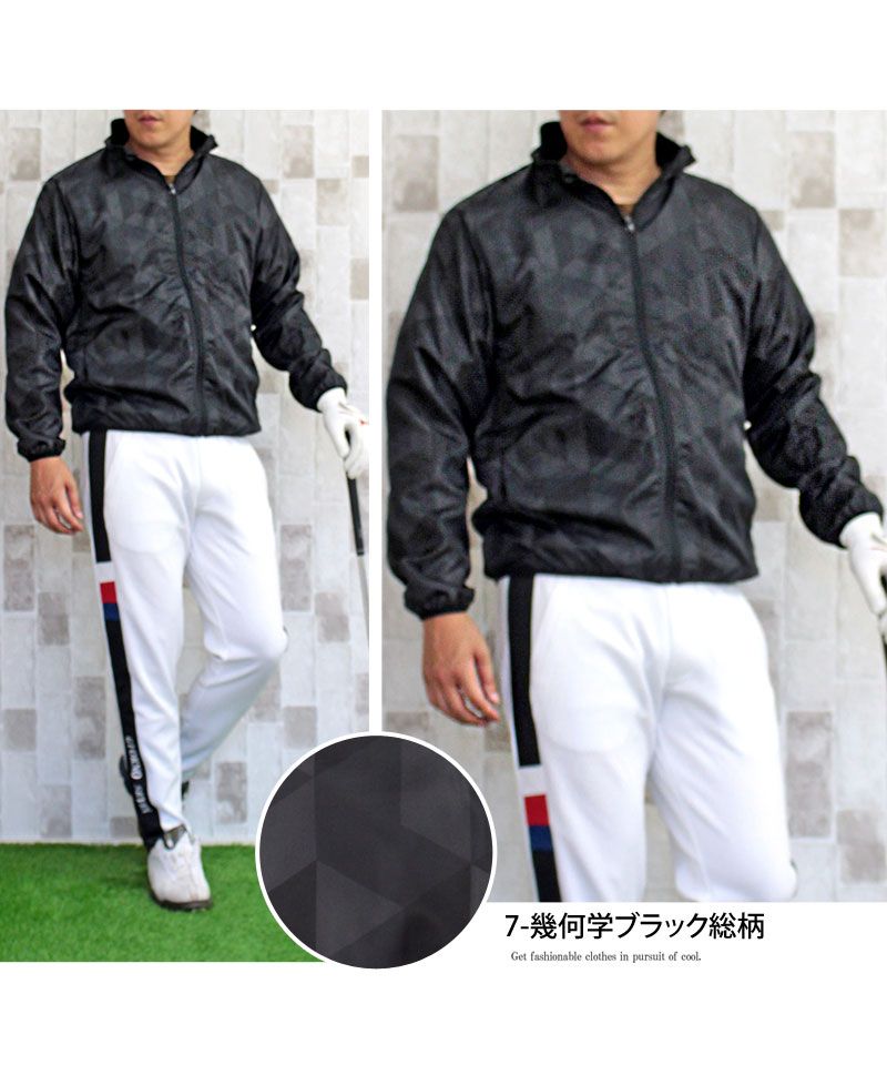 トップイズム TopIsm ゴルフジャケット メンズ ゴルフウェア 裏起毛フリース 撥水加工 アウター ブルゾン スタンドネック フルジップアップ カモフラ 迷彩 総柄 スポーツウェア 暖