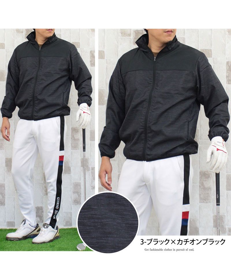 トップイズム TopIsm ゴルフジャケット メンズ ゴルフウェア 裏起毛フリース 撥水加工 アウター ブルゾン スタンドネック フルジップアップ カモフラ 迷彩 総柄 スポーツウェア 暖