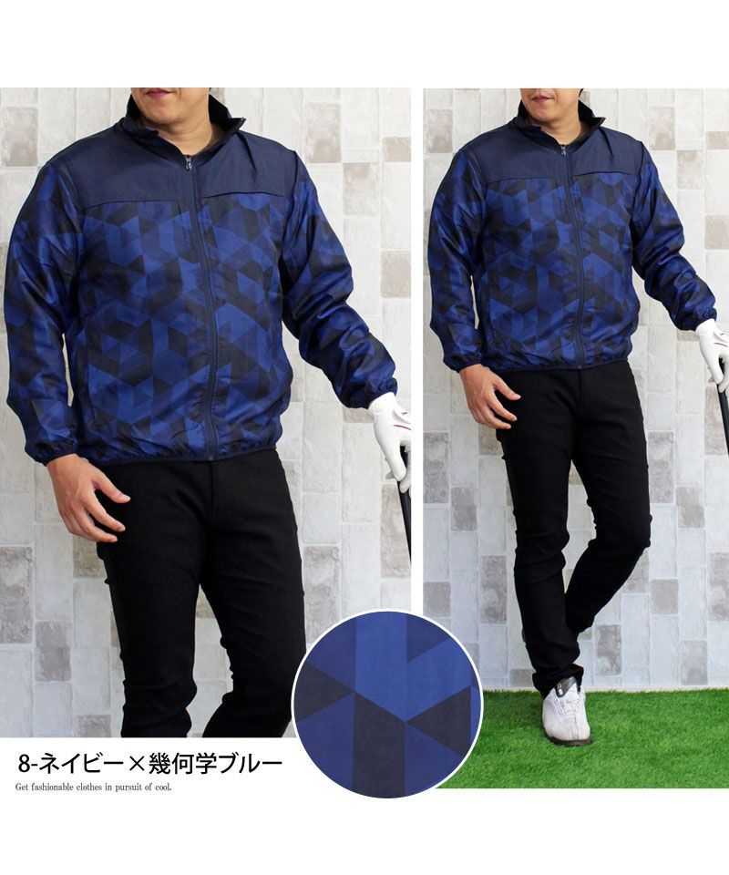 トップイズム TopIsm ゴルフジャケット メンズ ゴルフウェア 裏起毛フリース 撥水加工 アウター ブルゾン スタンドネック フルジップアップ カモフラ 迷彩 総柄 スポーツウェア 暖