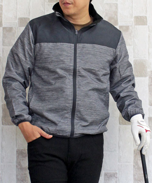 TopIsm Golf Jacket Men's Golf Wear Fleece Lined Water-Repellent Outer Blouson Stand Neck Full Zip Up Camouflage All Over Pattern Sportswear Warm