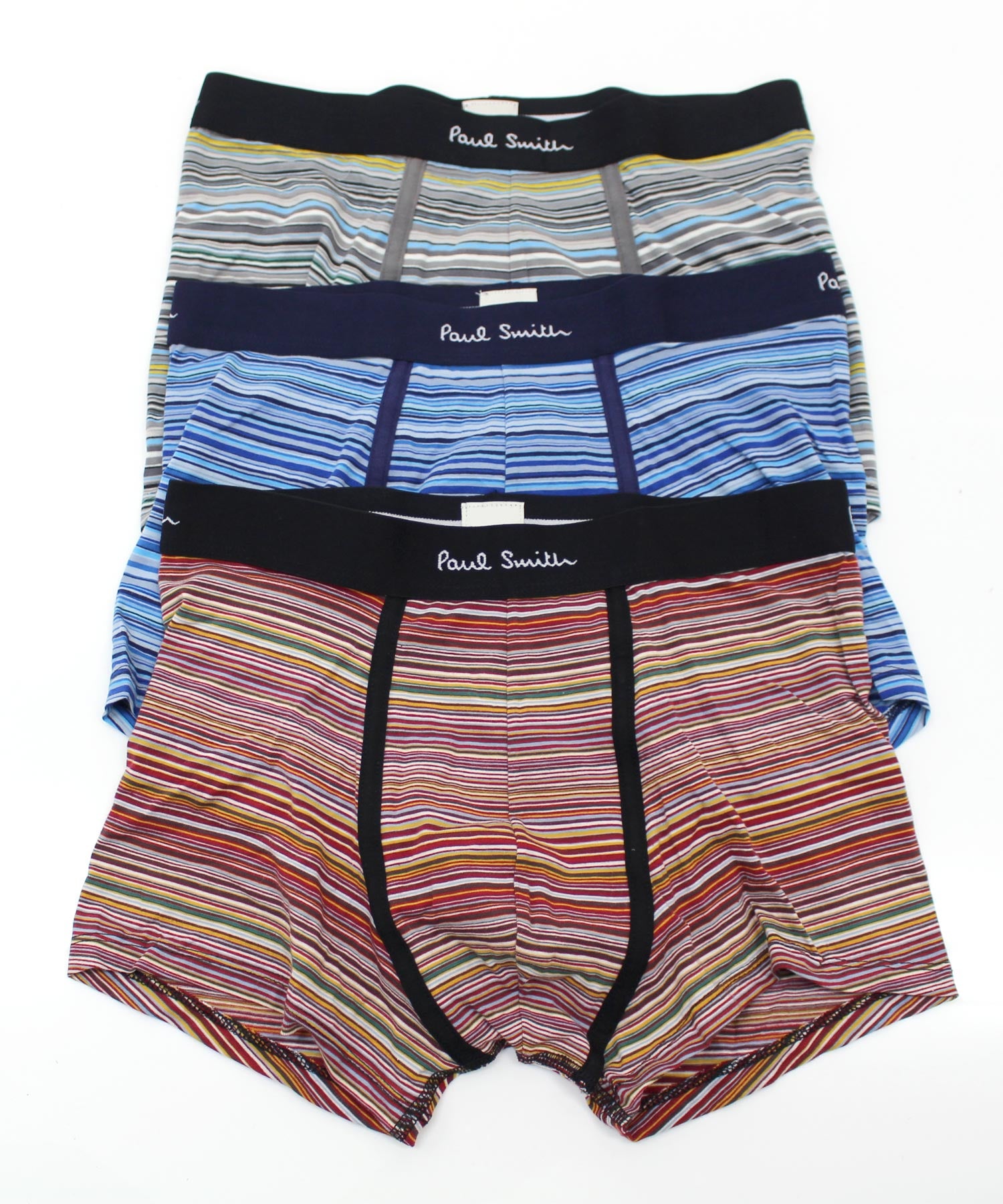 トップイズム TopIsm Paul Smith ポールスミス 3PACK メンズ ボクサーパンツ 3枚セット マルチボーダー コットン ストレッチ 下着 トランクス インナーウェア【返品不可商品】