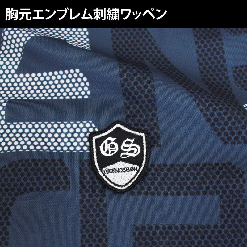 トップイズム TopIsm ゴルフウェア モックネックシャツ メンズ GIORNO SEVEN ジョルノセブン ハイネックTシャツ 半袖 トップス 総柄 ロゴ ストレッチ 吸湿速乾ドライ