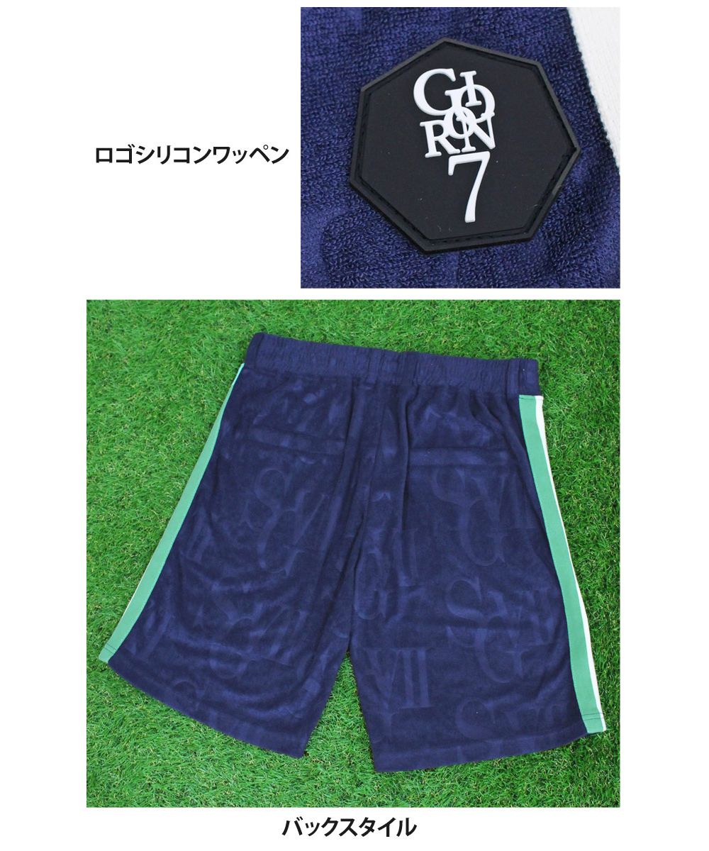 トップイズム TopIsm ゴルフウェア 上下セットアップ メンズ GIORNO SEVEN ジョルノセブン パイル型押し ポロシャツ ハーフパンツ ショートパンツ 半袖 春夏 （2-ネイビー） 2-ネイビー