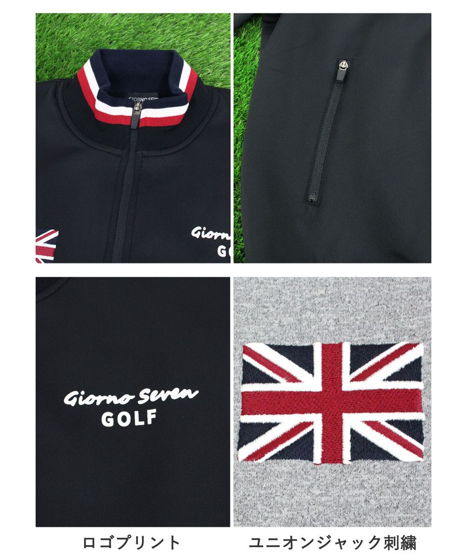 トップイズム TopIsm ゴルフジャケット メンズ ゴルフウェア GIORNO SEVEN ジョルノセブン ジャージトラックジャケット ブルゾン フルジップアップ ロゴ 刺繍 ライン ト