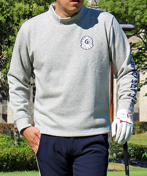 トップイズム TopIsm ゴルフトレーナー メンズ ゴルフウェア 暖かい 裏起毛 シャギーボアフリース GIORNO SEVEN ジョルノセブン スウェット,1-グレー