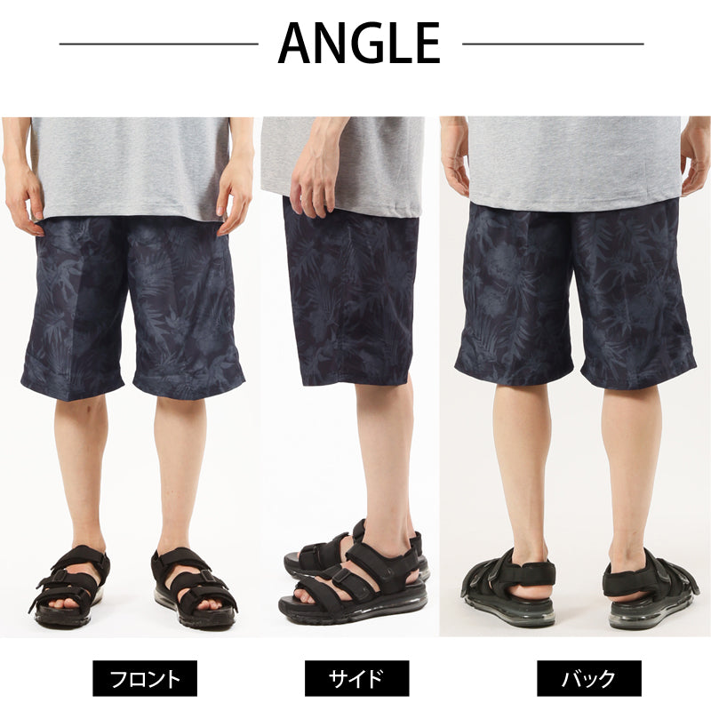 トップイズム TopIsm 水着 メンズ サーフパンツ 水陸両用 インナーパンツ付 海パン 海水パンツ 総柄 ボタニカル柄 スイムウェア 水泳 スポーツ 男性用 ショートパンツ キャンプ アウトドア 夏 （1-ネイビー） 1-ネイビー