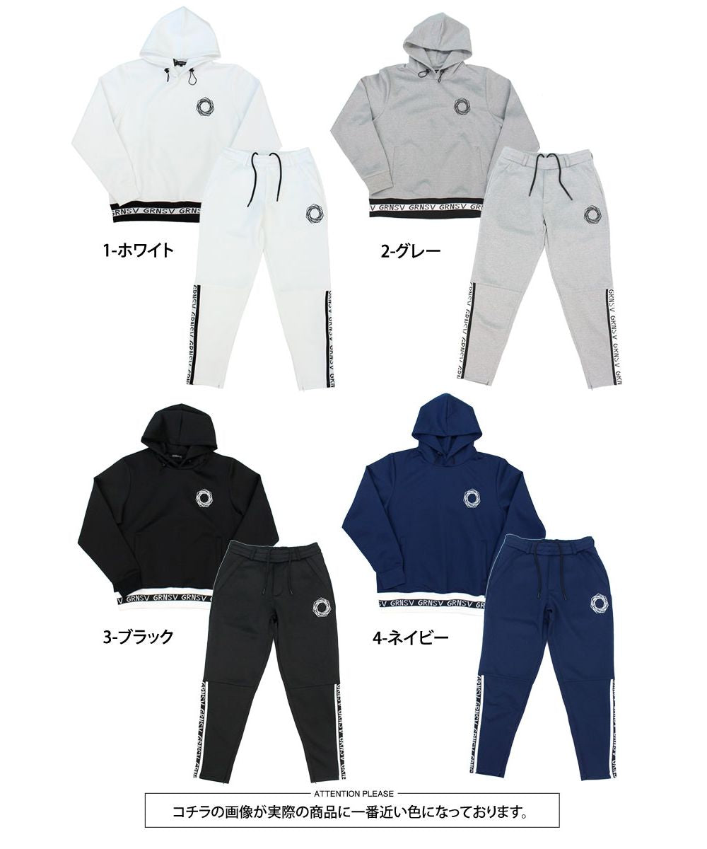 トップイズム TopIsm ゴルフウェア メンズ 上下セットアップ GIORNO SEVEN ジョルノセブン プルパーカー トップス ゴルフパンツ リブロゴ ブランド おしゃれ 秋冬 春夏 （4-ネイビー） 4-ネイビー