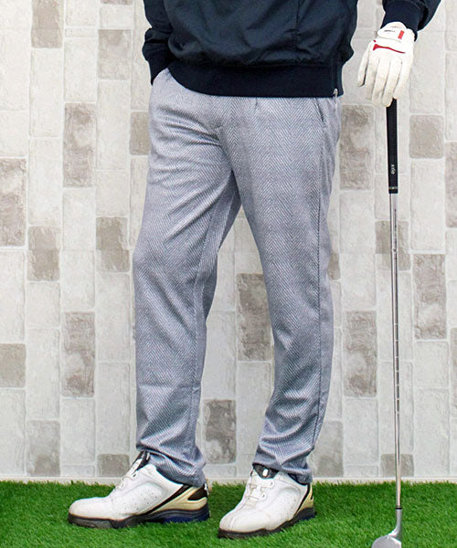 トップイズム TopIsm ゴルフパンツ メンズ ゴルフウェア 総柄 ストレッチ イージーパンツ スラックスタイプ ジャージ ウエストゴム スリム ボトムス 秋冬 春夏