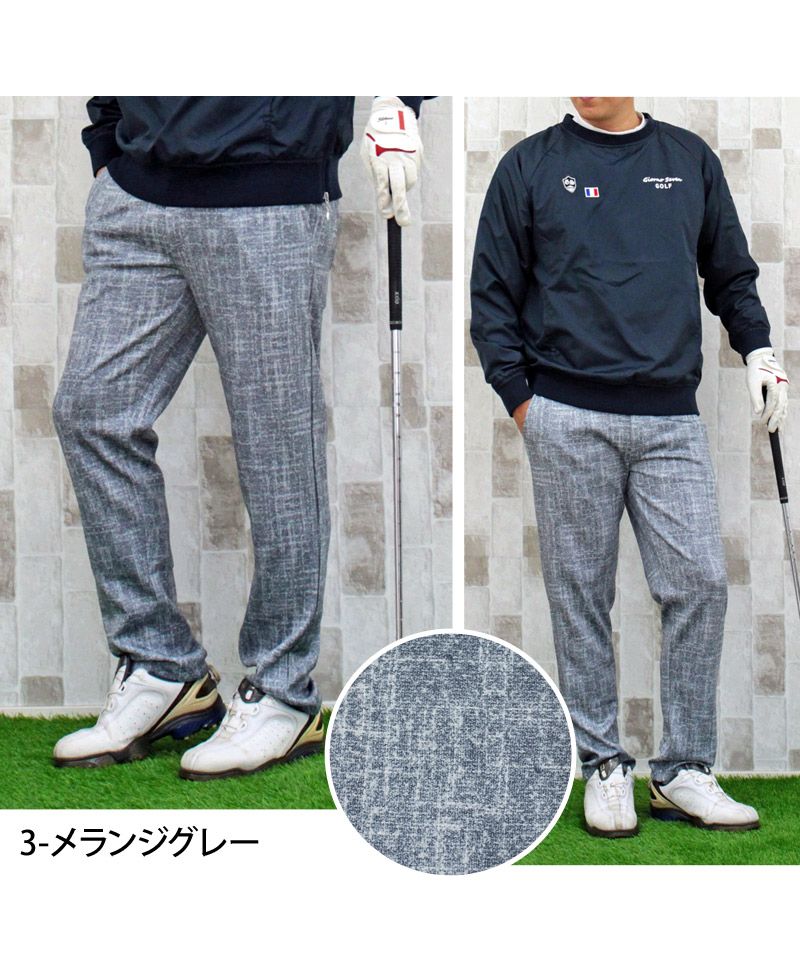 トップイズム TopIsm ゴルフパンツ メンズ ゴルフウェア 総柄 ストレッチ イージーパンツ スラックスタイプ ジャージ ウエストゴム スリム ボトムス 秋冬 春夏