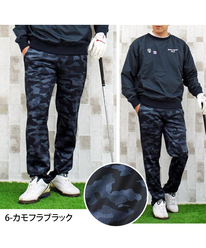 トップイズム TopIsm ゴルフパンツ メンズ ゴルフウェア 総柄 ストレッチ イージーパンツ スラックスタイプ ジャージ ウエストゴム スリム ボトムス 秋冬 春夏