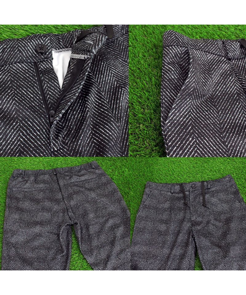 トップイズム TopIsm ゴルフパンツ メンズ ゴルフウェア 総柄 ストレッチ イージーパンツ スラックスタイプ ジャージ ウエストゴム スリム ボトムス 秋冬 春夏