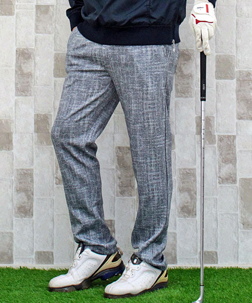 トップイズム TopIsm ゴルフパンツ メンズ ゴルフウェア 総柄 ストレッチ イージーパンツ スラックスタイプ ジャージ ウエストゴム スリム ボトムス 秋冬 春夏