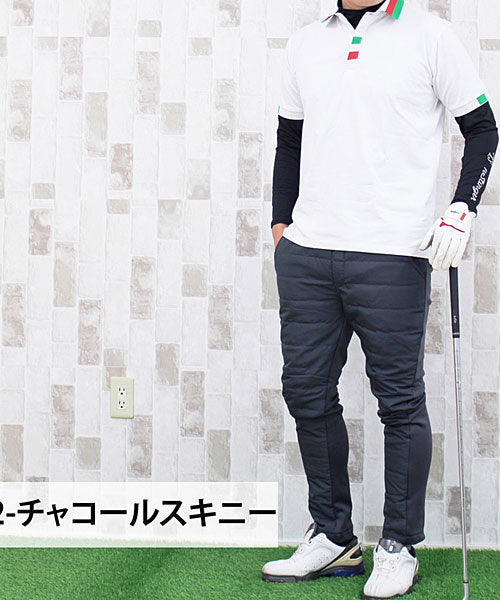 トップイズム TopIsm ジョガーとスキニーの2タイプ/ダウンパンツ裏フリース ゴルフパンツ ゴルフウェア アウトドア スポーツウェア （7-カーキジョガー） 7-カーキジョガー